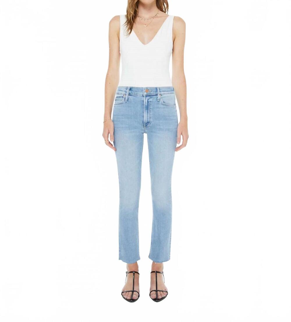 NEW MOTHER mid rise dazzler ankle fray jean in blessing in disguise